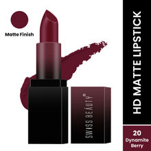 Swiss Beauty HD Matte Lipstick , High Coverage , Lightweight - 20 Dynamite Berry