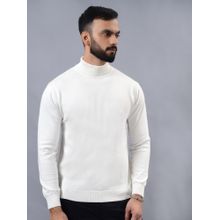 JadeBlue Mens Slim Fit White Cotton Winter Sweater