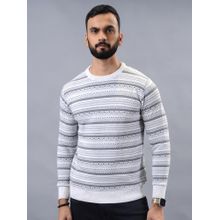 JadeBlue Slim Fit Self Design Grey Cotton Winter Sweatshirt