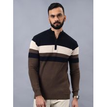 JadeBlue Mens Slim Fit Brown Cotton Winter Sweater