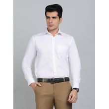 Metal Slim Fit Stripes Metal White Cotton Formal Shirt
