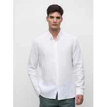 SELECTED HOMME White Linen Full Sleeves Shirt