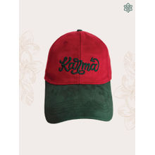 Maatir Maroon Suede Embroidered Karma Premium Baseball Cap