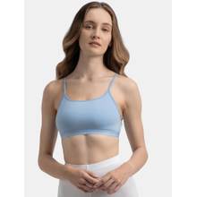 Jockey 1351 Womens Super Combed Cotton Elastane Multiway Styled Crop Top-Soft Chambray
