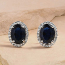 Ornate Jewels 925 Sterling Silver Princess Oval Shape Studs Earrings for Women