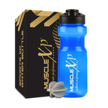 MuscleXP Sports Water Bottle With Blender Ball BPA-Free - Aqua Blue