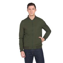 Arrow Sports Men Olive Stand Neck Solid Bomber Jackets