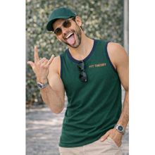 The Fit Theory Green Men's Cut N Sew Tank Top