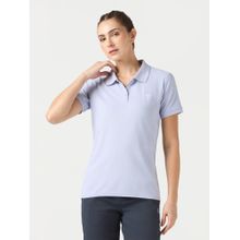 Technosport Blue Women Slim Fit Sports Polo T-Shirt