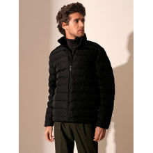 Selected Black High Neck Quilted Jacket