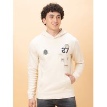 Being Human Mens Off White Graphic Print Hoodie