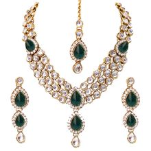 Peora Blue Gold (Plated Traditional Kundan Necklace Jewellery Set For Women (PF37NIJ315G)
