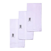 The Tie Hub Milky White Pure Cotton Handkerchiefs (Pack Of 3)