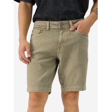 The Souled Store Denim Faded Brown Men Regular Fit Cotton Shorts