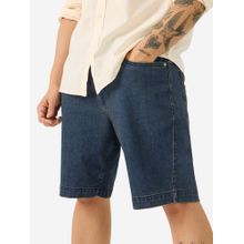 The Souled Store Denim Ink Blue Men Regular Fit Cotton Shorts