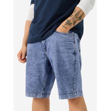 The Souled Store Denim Blue Cloud Men Regular Fit Cotton Shorts
