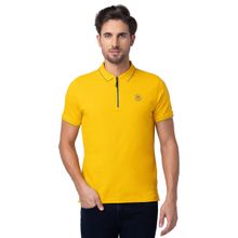 Being Human Men Yellow Regular Fit Short Sleeve Polo T-Shirts