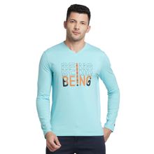 Being Human Men Blue Regular Fit Long Sleeve T-Shirts