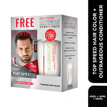 Revlon Top Speed Hair Color For Men Dark Brown 65m + Free Outrageous Conditioner Worth Rs 230/-