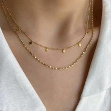 Inaya Accessories 18Kt Gold Plated Double Layered Beaded Diamond Necklace, Mia