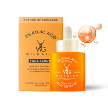 WILDGLOW 2% Kojic Acid Face Serum for Dark Spots, Skin Brightening & Radiant Glow