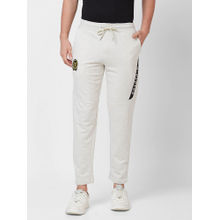Giordano Grey Slim Fit Solid Mid Waist Cotton Track Pant