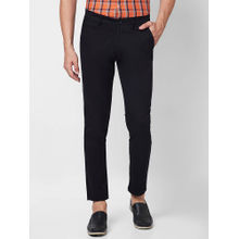 Giordano Black Slim Fit Solid Mid Waist Cotton Chinos