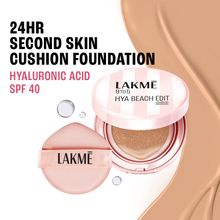 Lakme 9to5 Hya Beach Edit Cushion Foundation, SPF 40, Hydrating Matte, W 180 - Warm Natural