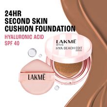 Lakme 9to5 Hya Beach Edit Cushion Foundation, SPF 40, Hydrating Matte, C 390 - Cool Cocoa