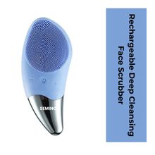 SEMINO Rechargeable Deep Cleanising Face Scrubber Massager Brush - Blue