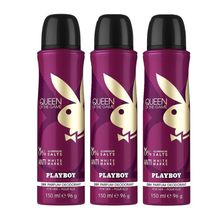 Playboy Queen Deodorant Spray (Pack Of 3)