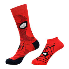 Balenzia x Marvel Crew & Ankle Length Sock for Men- THE AMAZING SPIDER-MAN Red (Pack of 2)