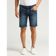 Pepe Jeans Navy Blue Chinox Regular Fit Mid Waist Denim Shorts