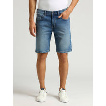 Pepe Jeans Blue Chinox Regular Fit Mid Waist Denim Shorts