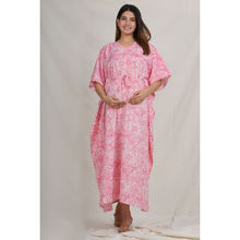 Sevya by Pranali Mittal Pink Floral Maternity Kaftan Night Dress (Free Size)