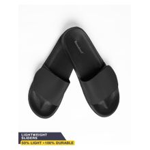 Bewakoof Men's Black Adjustable Velcro Sliders