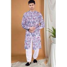 SHIWAM ETHNIX Purple Men's Pastel Kurta Tropical Paradise