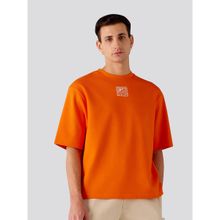 Muvazo Zen Typography Oversized Unisex T-Shirt - Orange