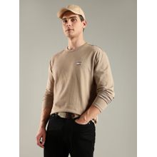 Tommy Hilfiger Men Khaki Solid T-Shirt