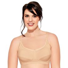 Enamor MT02 Sectioned Lift & Support Nursing Bra - Non-Padded Wirefree High Coverage - Nude