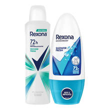 Rexona Shower Fresh Odour Protection Roll On & Anti-Perspirant Deodorant Combo