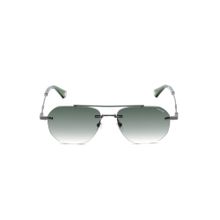 Police Men Rimless Metal Pilot Green Lens Sunglasses (54)