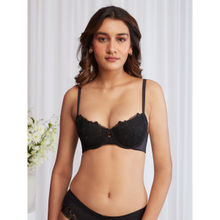 Nykd by Nykaa Balconette Padded Wired Lace Bra - Nyb222 Black