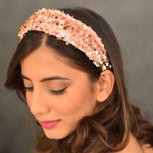 YoungWildFree Pink Sequins Shiny Hair Band- Cute Fancy Bling Design For Women And Girls (Partywear)