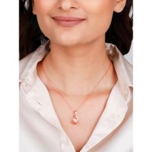 GIVA Sterling Silver Rose Gold I Care for You Pendant with Chain for Womens