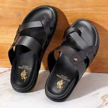 U.S. POLO ASSN. Men Iker Black Flat Sandals