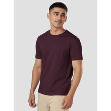 The Souled Store Solid: Burgundy T-shirt For Men