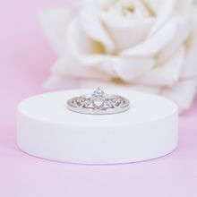 Ornate Jewels 925 Sterling Silver American Diamond Adjustable Crown Tiara Ring for Women and Girls