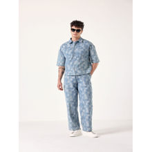 Muvazo Blue Grid- Lock Denim Co-Ord