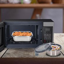 Peggy Oliver Everyday 600Ml Square Stainless Steel Food Container with Pp Lid